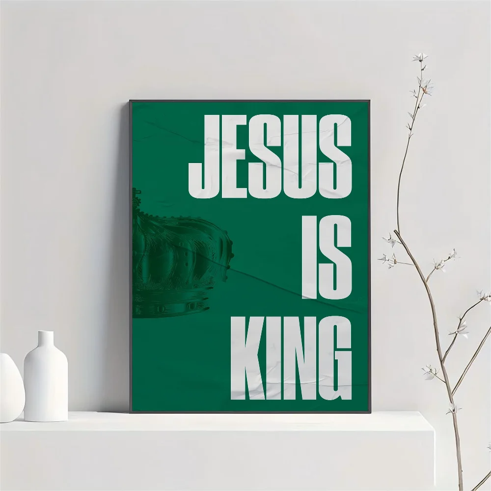Framed Christian Wall Art (Jesus Is King)